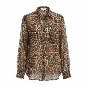 Express Leopard Print Portofino Blouse Size XS
